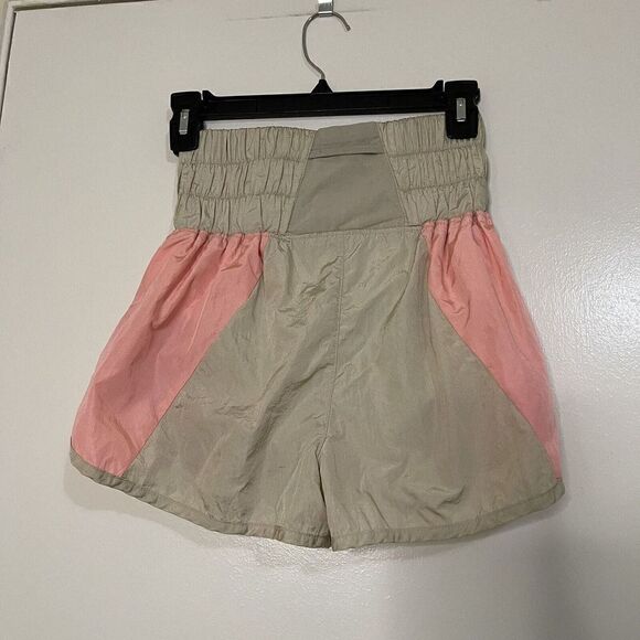 FREE PEOPLE MOVEMENT THE WAY HOME BEIGE PINK HIGH WAIST RUNNING SHORTS SMALL - Picture 5 of 7